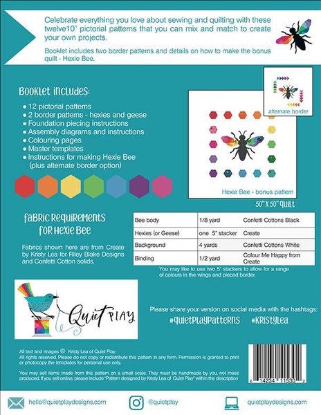 Geometric Rainbow Quilt Pattern - Foundation Paper Piecing - Quilt Booklet - Kristy Lea - P160-GEOMETRIC