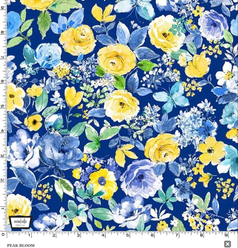 Peak Bloom Navy - Blue Muse - Michael Miller - Floral Fabric- Fabric By The Yard - 100% Cotton - DCX9735-NAVY-D