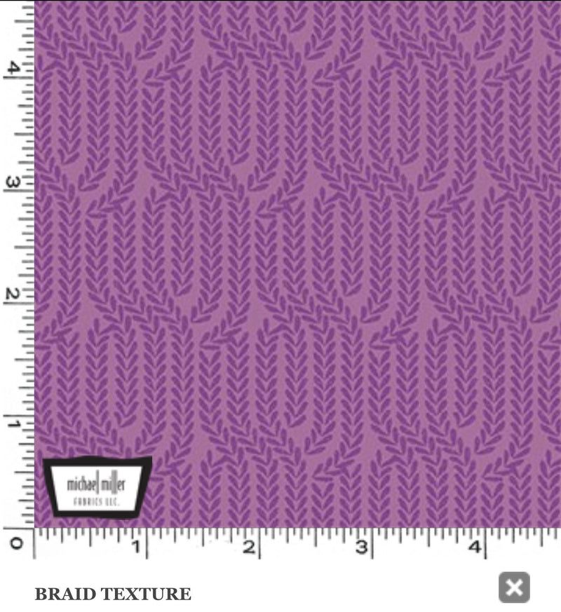 Braid Texture Purple - Love You! Gnome-atter What - Gnome Hair Fabric - Fabric by the Yard - Michael Miller Fabrics - CX10032-PURP-D