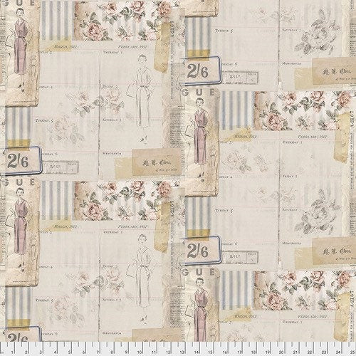 Vogue - Foundations by Tim Holtz - Fabric By The Yard - 100% Cotton - Free Spirit Fabrics - PWTH109.MULTI