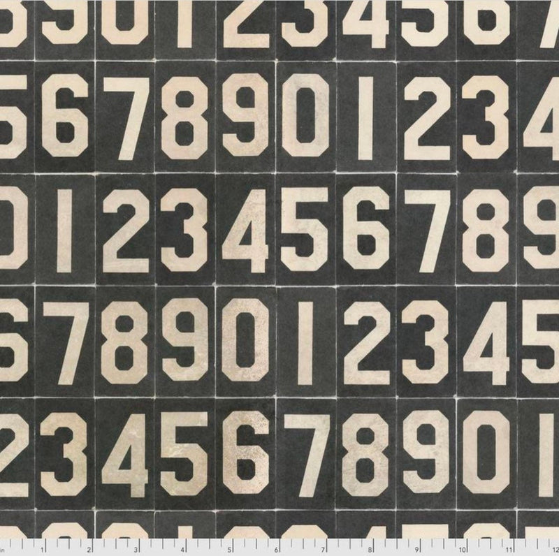 Numbers - Monochrome by Tim Holtz - Fabric By The Yard - 100% Cotton - Free Spirit Fabrics - PWTH063.BLACK