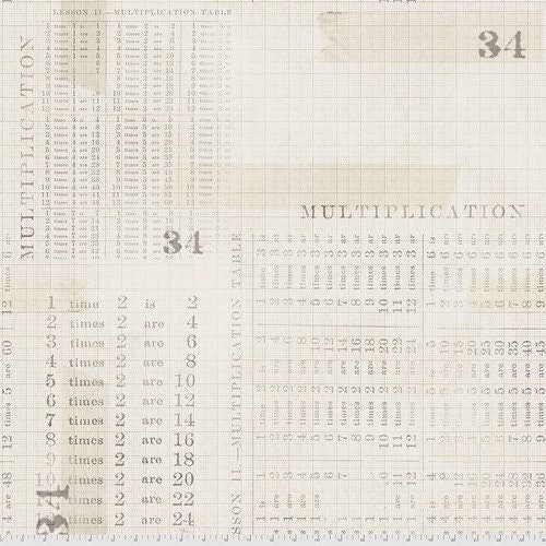 Multiplication Table - Monochrome by Tim Holtz - Fabric By The Yard - 100% Cotton - Free Spirit Fabrics - PWTH106.PARCHMENT
