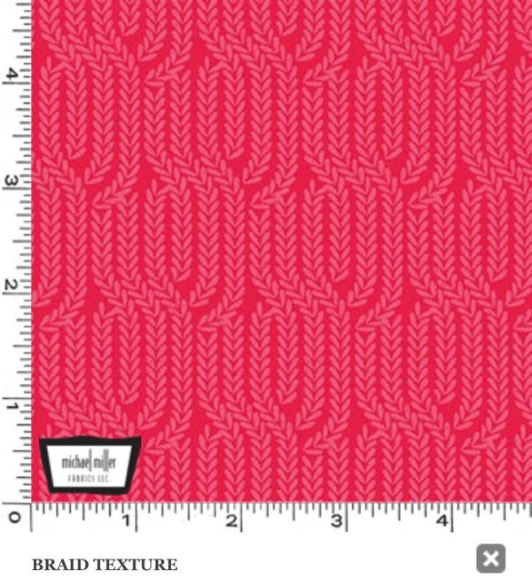 Braid Texture Pink - Love You! Gnome-atter What - Gnome Hair Fabric - Fabric by the Yard - Michael Miller Fabrics - CX10032-WATE-D