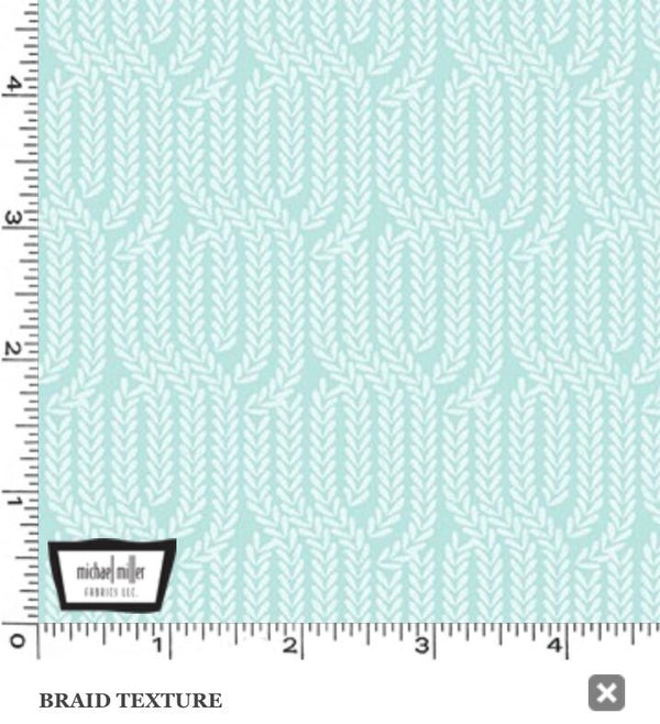 Braid Texture Blue - Love You! Gnome-atter What - Gnome Hair Fabric - Fabric by the Yard - Michael Miller Fabrics - CX10032-AQUA-D
