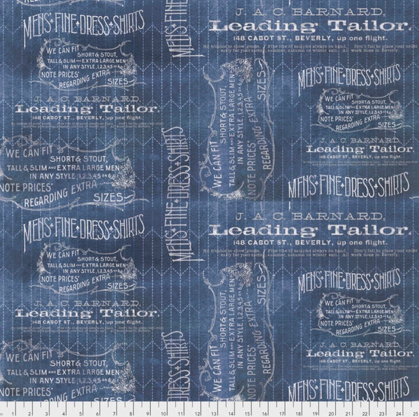 Tailored Blue - Foundations by Tim Holtz - Fabric By The Yard - 100% Cotton - Free Spirit Fabrics - PWTH066.8BLUE