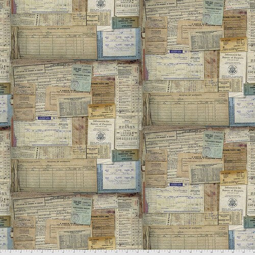 Document - Foundations by Tim Holtz - Fabric By The Yard - 100% Cotton - Free Spirit Fabrics - PWTH002.NEUTR