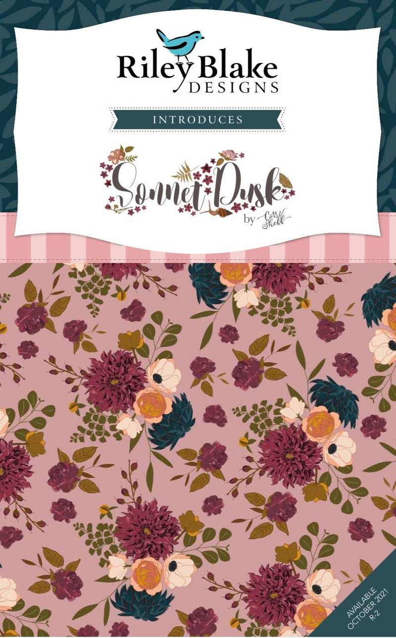 Moths Taupe Sonnet Dusk - Floral - 100% Cotton - Riley Blake Designs - Fabric By The Yard - C11292-TAUPE