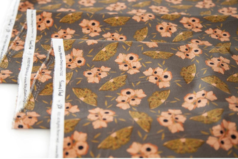 Moths Graphite Sonnet Dusk - Floral - 100% Cotton - Riley Blake Designs - Fabric By The Yard - C11292-GRAPHITE
