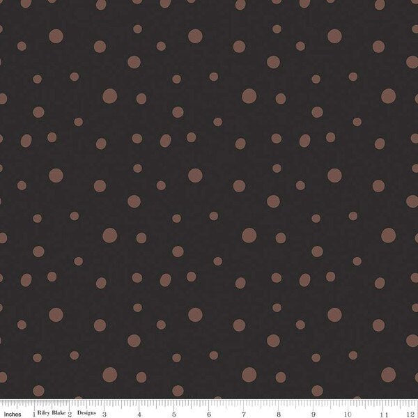 Dots Charcoal Sonnet Dusk - Floral - 100% Cotton - Riley Blake Designs - Fabric By The Yard - C11294-CHARCOAL