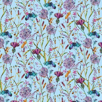 Floral Allover - Light Blue Floral - Swan Lake Collection - Blank Quilting - Fabric By The Yard - 100% Cotton - 1633-11