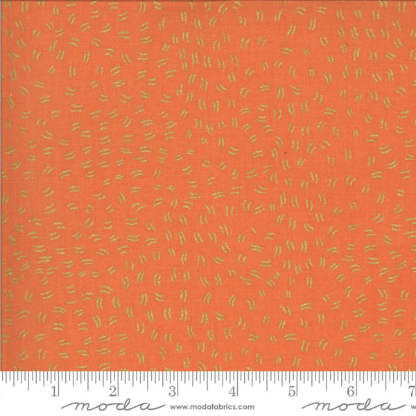 Dwell in Possibility - Flutters - Poppy - Metallic - Gingiber - Fabric By The Yard - 100% Cotton - Moda Fabrics - 48318 11M