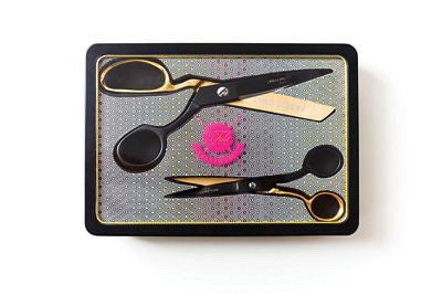 NEW* Tula Pink Limited Edition Black and Gold Fabric Scissors in Keepsake Tin - Fabric Only Scissors