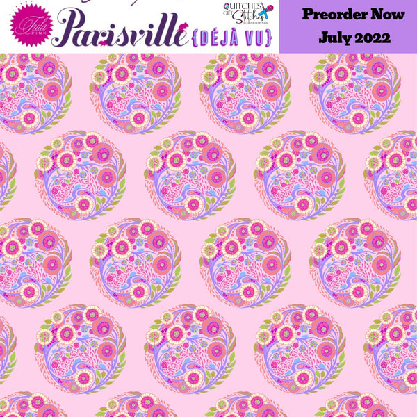 Parisville Deja Vu Topiary - PREORDER PRICE - Tula Pink - 100% Cotton - Free Spirit - PWTP188.STRAWBERRY - Expected to ship July 2022