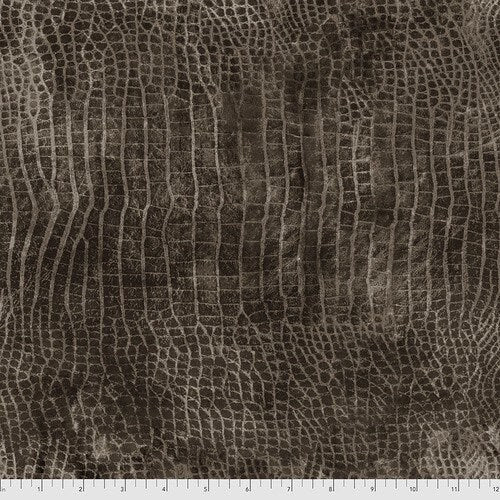 Worn Croc Hickory - Tim Holtz - Fabric By The Yard - 100% Cotton - Free Spirit Fabrics - Dark Brown - PWTH020.HICKORY
