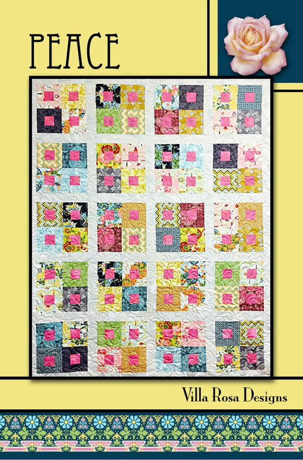 Peace Quilt Pattern - Postcard Pattern - Villa Rosa Designs - 2 1/2” Strip Quilt Pattern - VRDRC115