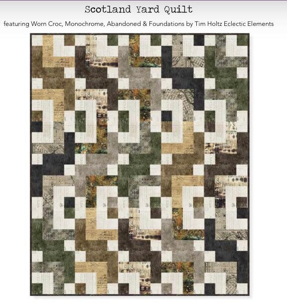 Worn Croc Bayou - Tim Holtz - Fabric By The Yard - 100% Cotton - Free Spirit Fabrics - Olive Green - PWTH020.BAYOU