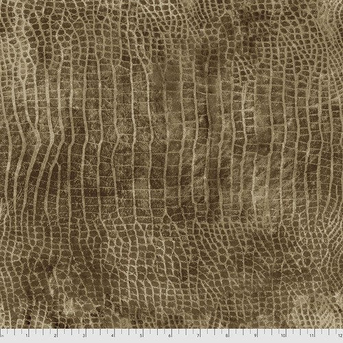 Worn Croc Murky - Tim Holtz - Fabric By The Yard - 100% Cotton - Free Spirit Fabrics - Light Brown - PWTH020.MURKY