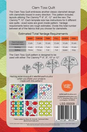 Clam Toss Quilt Pattern by Latifah Saafir Studios - Multiple Sizes - Clammy Ruler - Paper Pattern
