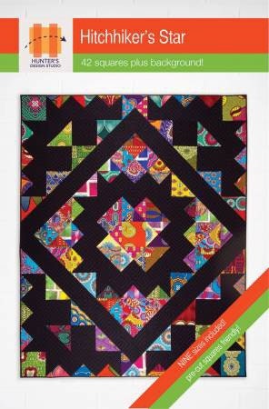 Hitchhiker’s Star Quilt Pattern - Hunter’s Design Studio - Multiple Sizes  - Charm Pack and Layer Cake Friendly - Paper Pattern
