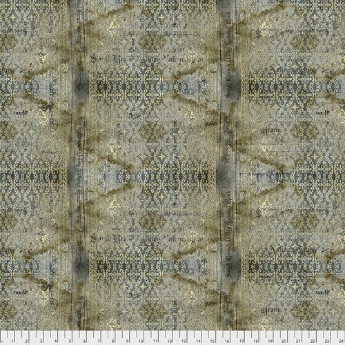 Stained Damask - Neutral - Abandoned by Tim Holtz - 100% Cotton - Free Spirit Fabrics - PWTH133.NEUTRAL