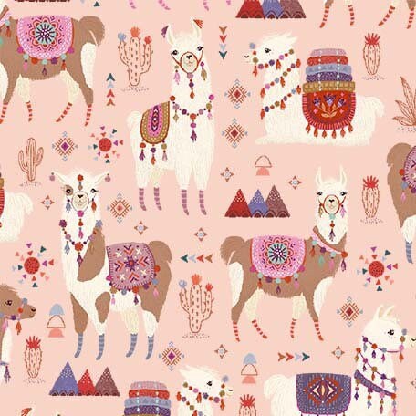 Llama Fiesta - Confection Pink - Llama Love - Fabric By The Yard - 100% Cotton - Michael Miller Fabrics - DC10181-CONF-D
