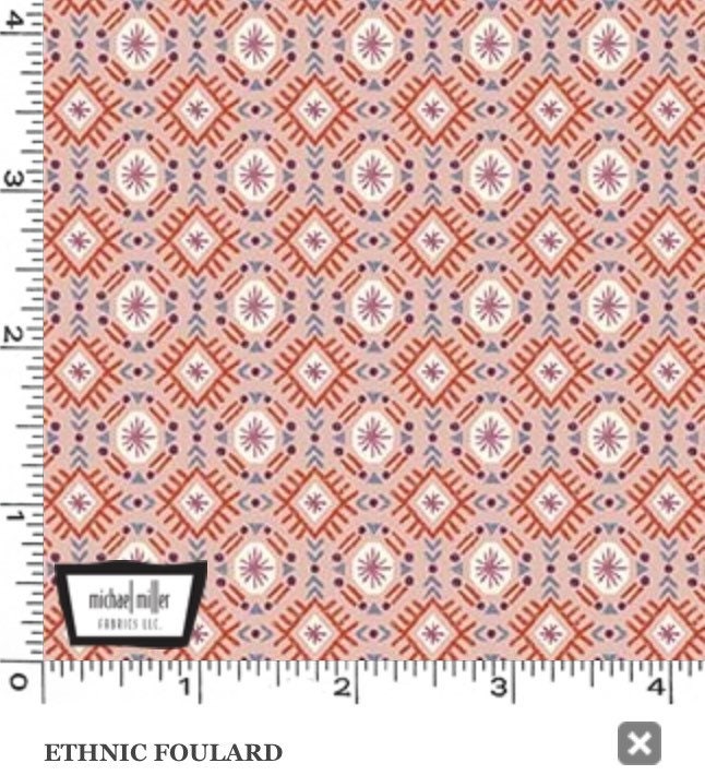 Ethnic Foulard Geometric - Quartz - Llama Love - Fabric By The Yard - 100% Cotton - Michael Miller Fabrics - DC10185-QUAR-D