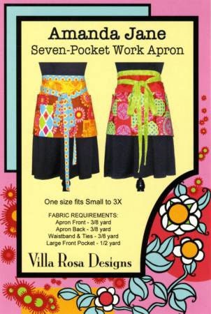 Amanda Jane Apron Pattern - Sizes S-3XL - Postcard Pattern - Villa Rosa Designs - VRD780103