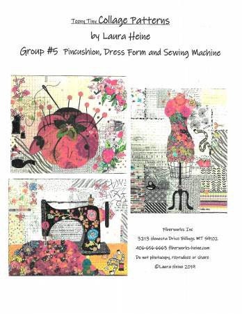 Teeny Tiny Collage Pattern Group by Laura Heine - Sewing Icons - Fiberworks - Wallhanging Pattern - LHFWTT5