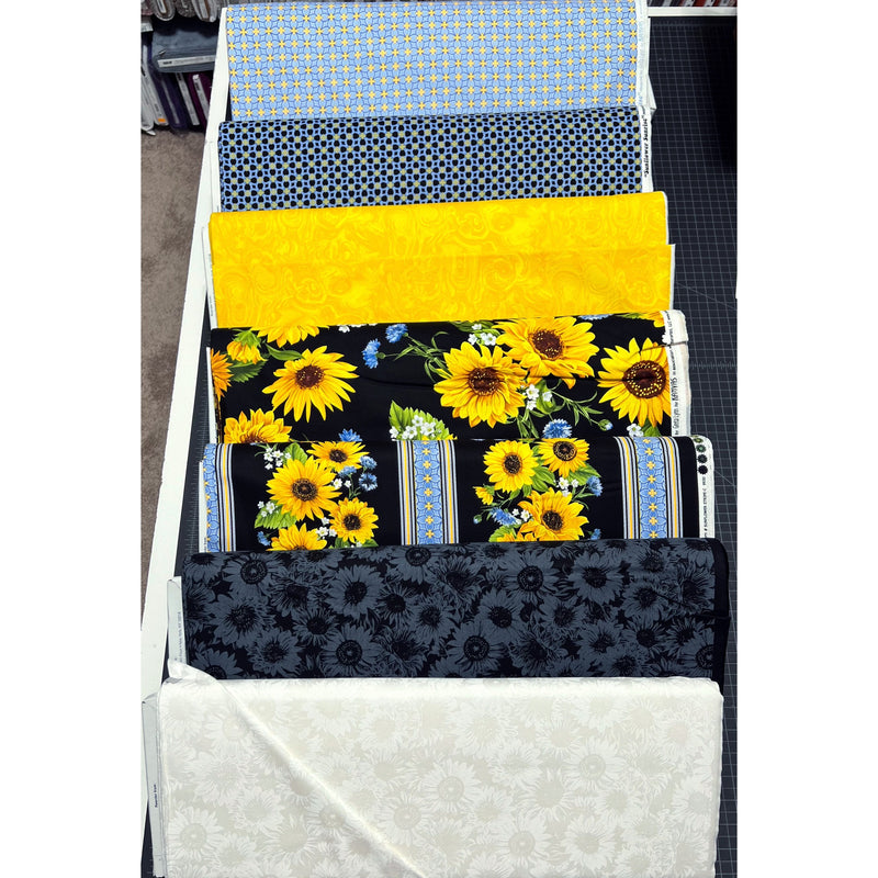 Lattice Work Black by Benartex - 100% Cotton - Quilter’s Stand For Ukraine - Sunflower Sunrise - 0993412B