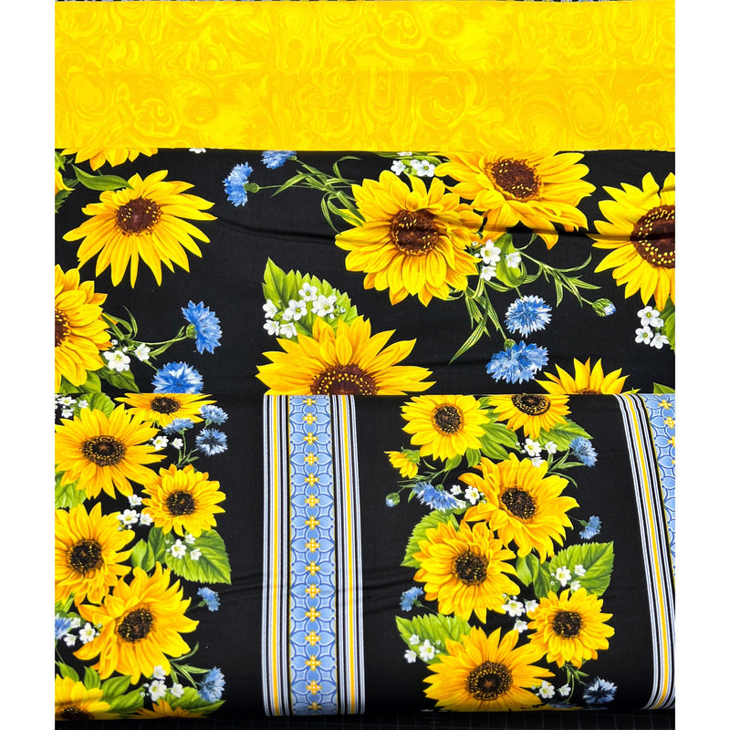 Lattice Work Blue by Benartex - 100% Cotton - Quilter’s Stand For Ukraine - Sunflower Sunrise - 0993450B