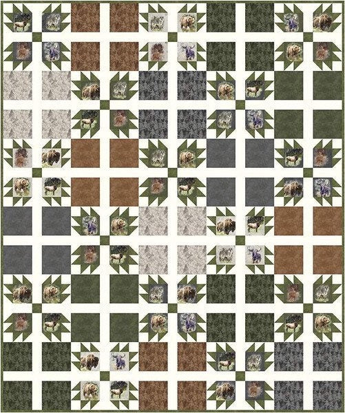 Nature’s Window Main Charcoal - Great Northwest Animals - 100% Cotton - Riley Blake Designs - Fabric By The Yard - C11860-CHARCOAL