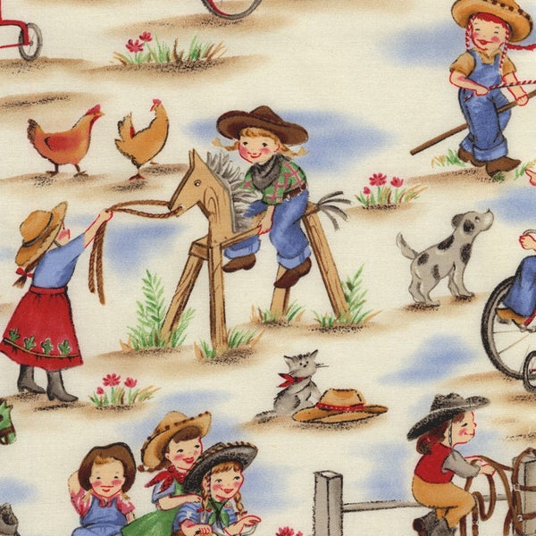 Lil’ Cowgirls - Michael Miller Fabrics - 100% Quilting Cotton - CX0633-DENI-D