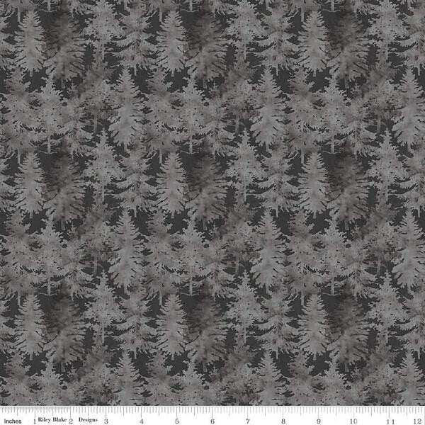 Nature’s Window Trees Charcoal - 100% Cotton - Riley Blake Designs - Greg and Company - Fabric By The Yard - C11862-CHARCOAL