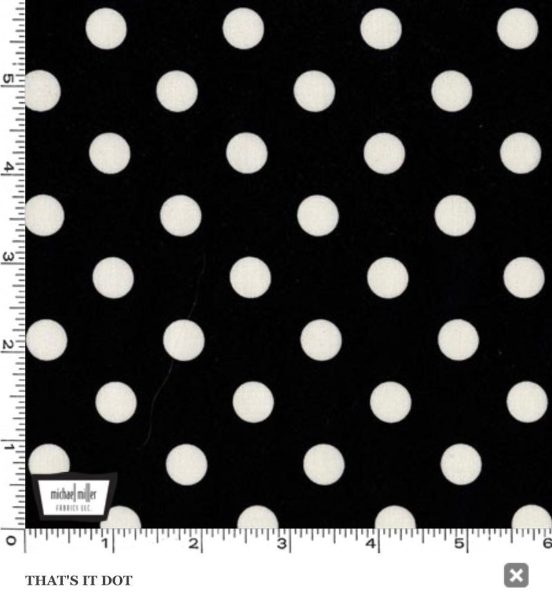 That’s It Dot - Black - Black and White - Polka Dots - Fabric By The Yard - 100% Cotton - Michael Miller Fabrics - CX2489-RAVE-D