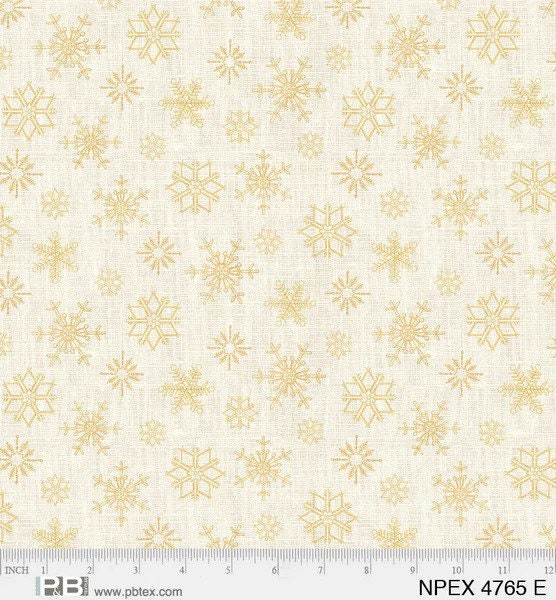 North Pole Express Snowflakes Ecru - 100% Cotton - P&B Textiles - Christmas fabric - 04765-E