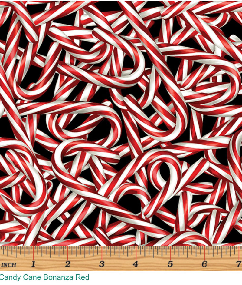 Candy Cane Bonanza Red - Sweet Holidays - 100% Quilting Cotton - Christmas fabric - C12786-10