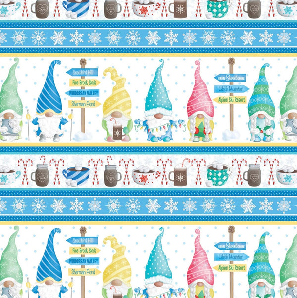 Winter Gnome Stripe Multi - Gnome Wonderland - Andi Metz for Benartex - 100% Cotton - 12820-99