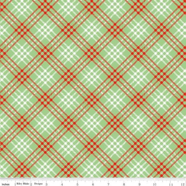 Green Plaid, Christmas Joys, The Cottage Mama Riley Blake Designs, 100% Cotton, Christmas fabric, C12253-GREEN
