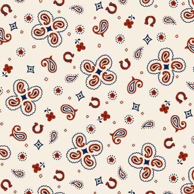 Vintage Bandana Cream - Rootin’ Tootin’ - Michael Miller Fabrics 