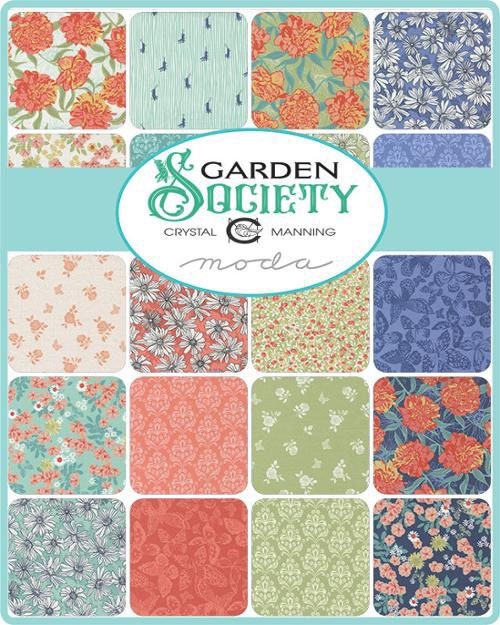 Garden Society 5” Charm Pack by Crystal Manning - 42 pcs - 100% Cotton 