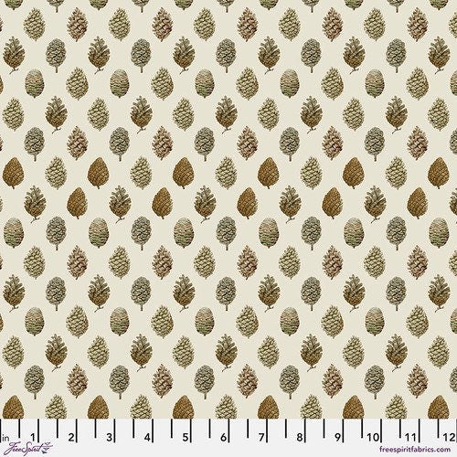 Pine Cones Linen - William Sanderson for Free Spirit Fabrics - 100% Quilt Shop Quality Cotton 