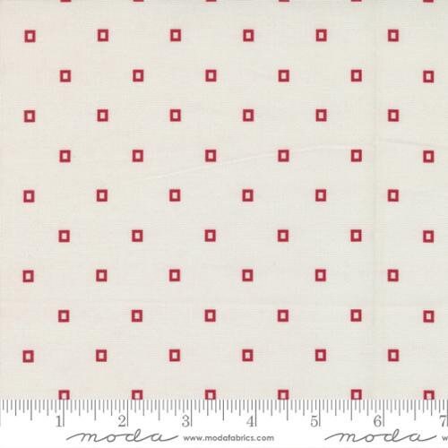 Square Dots Red Ivory - Picture Perfect - Moda 21805 21