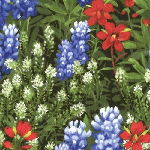 Wildflowers in Summer II - Moda Basics - Bluebonnets 