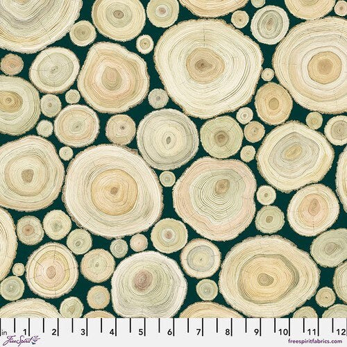 Alnwick Logs on Forest - William Sanderson for Free Spirit Fabrics - 100% Quilt Shop Quality Cotton 