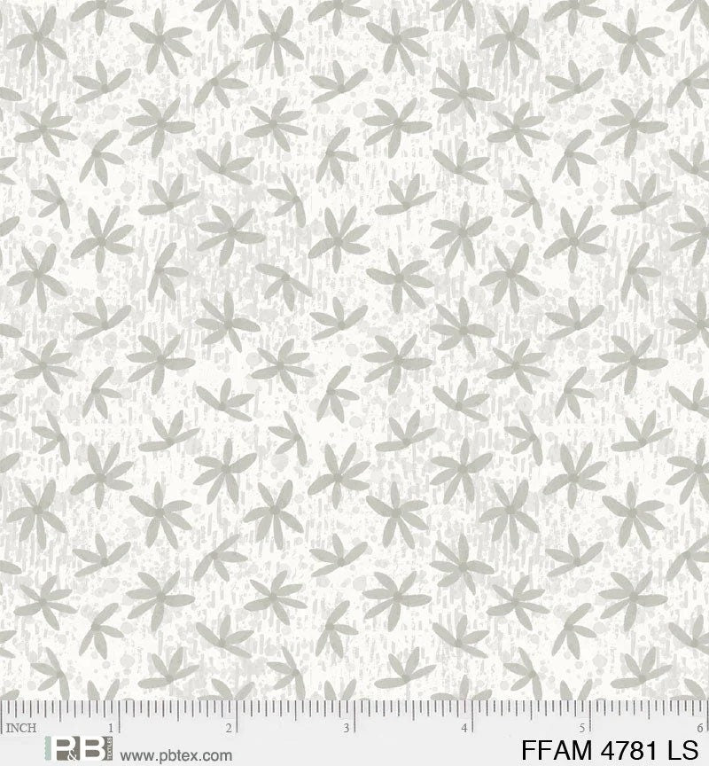 Daisy Floral Light Gray - Forest Family - P&B Textiles 