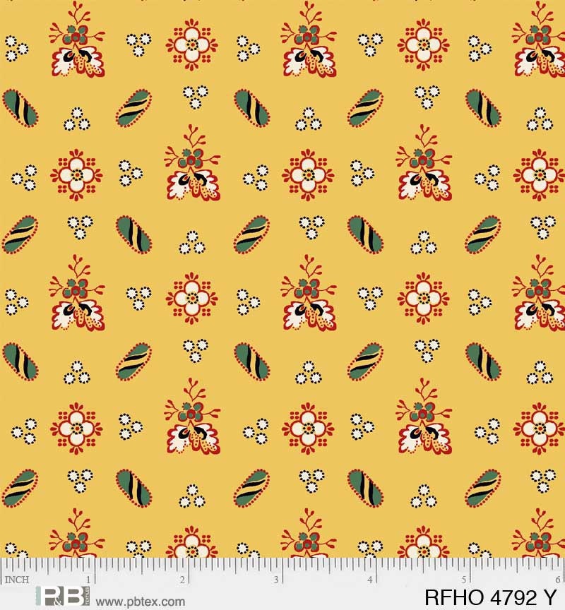Yellow Foulard - Rooster Farm House - 100% Cotton 