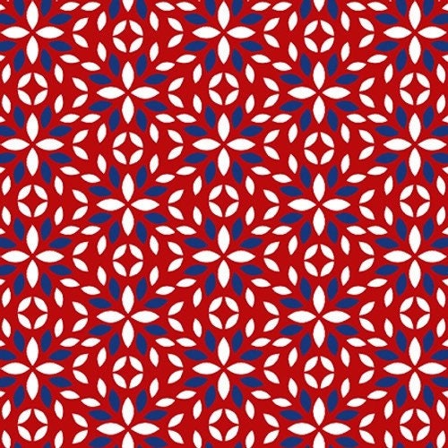 Tiles Red - Anthem - Patriotic Fabric 