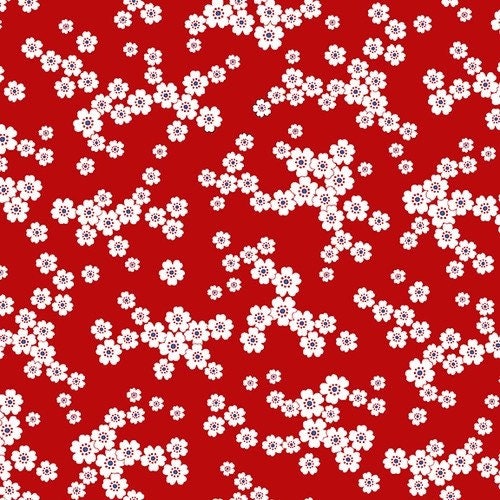 Spaced Floral Red - Anthem - Patriotic Fabric 