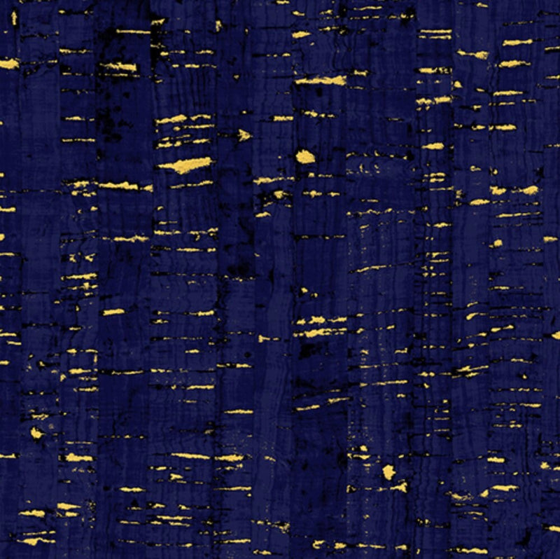 Midnight Uncorked - Navy Blue - Fabric with Metallic 