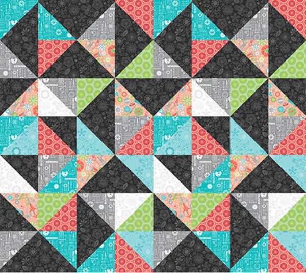 Endless Triangles Multi - Sewing Room 2 by Amanda Murphy - 100% Cotton 